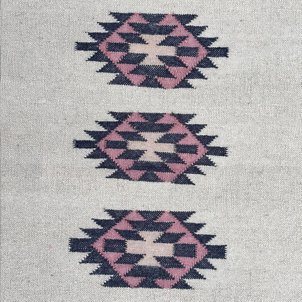 Handmade Vintage Multicolor Wool Dhurrie For Living Room